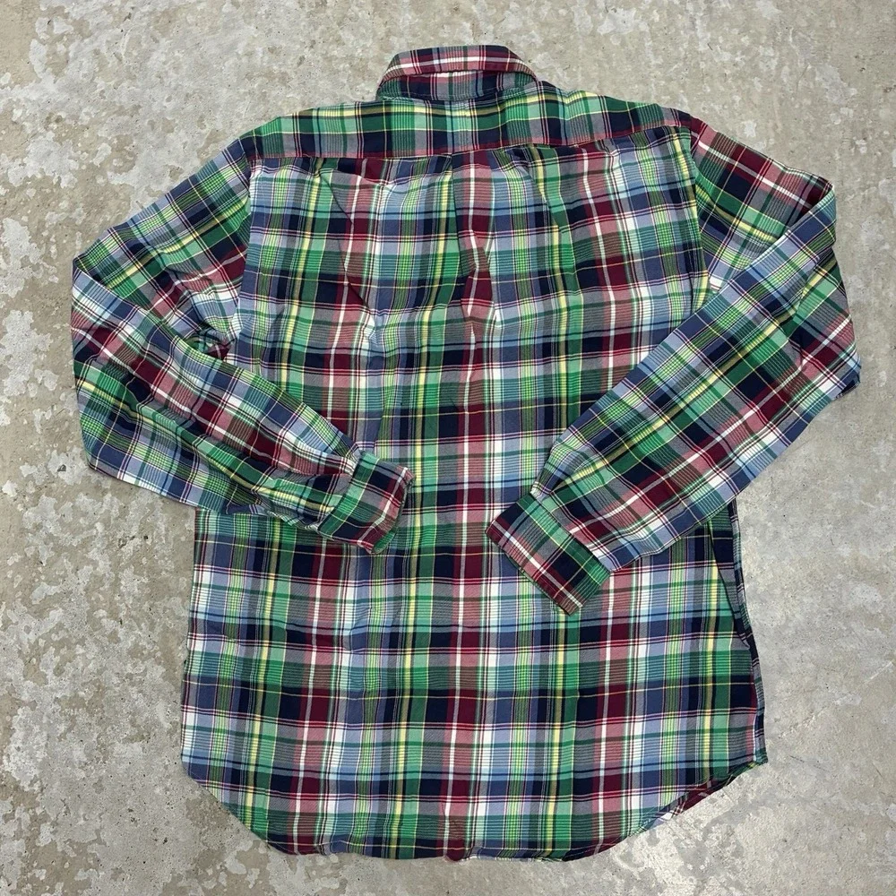 Polo Ralph Lauren Shirt Mens Medium Plaid Button Up Classic Cotton Preppy